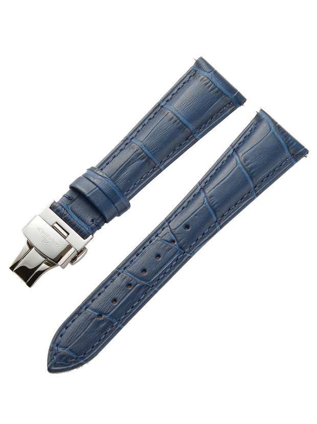 Blue Leather Strap D-Buckle