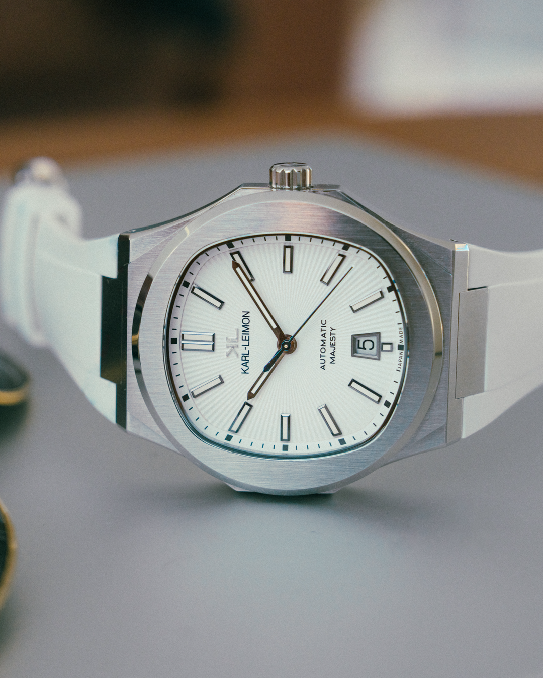 3Hands Date Fuji White - KARL-LEIMON Watches