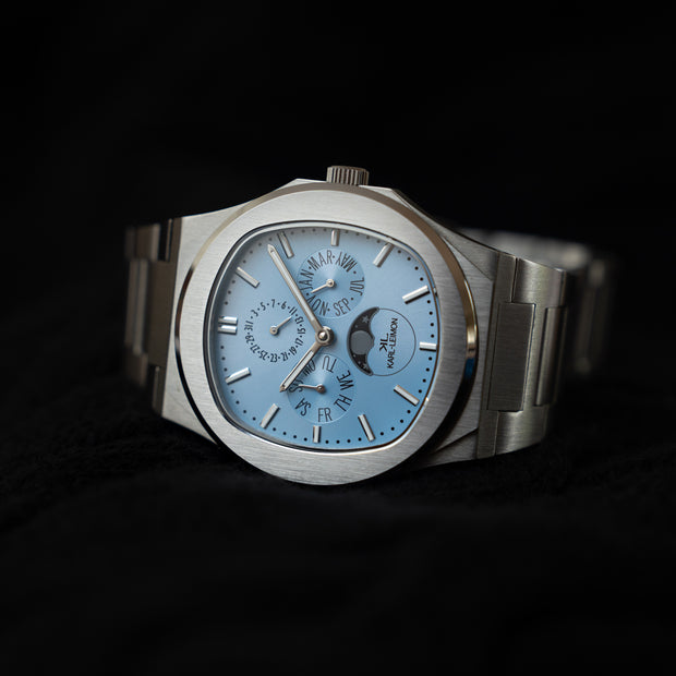 Triple Calendar Moonphase Ice Blue