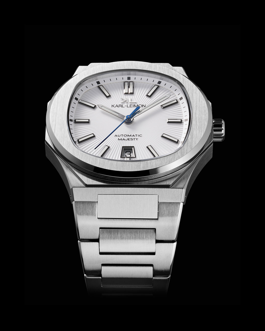 3Hands Date Fuji White - KARL-LEIMON Watches