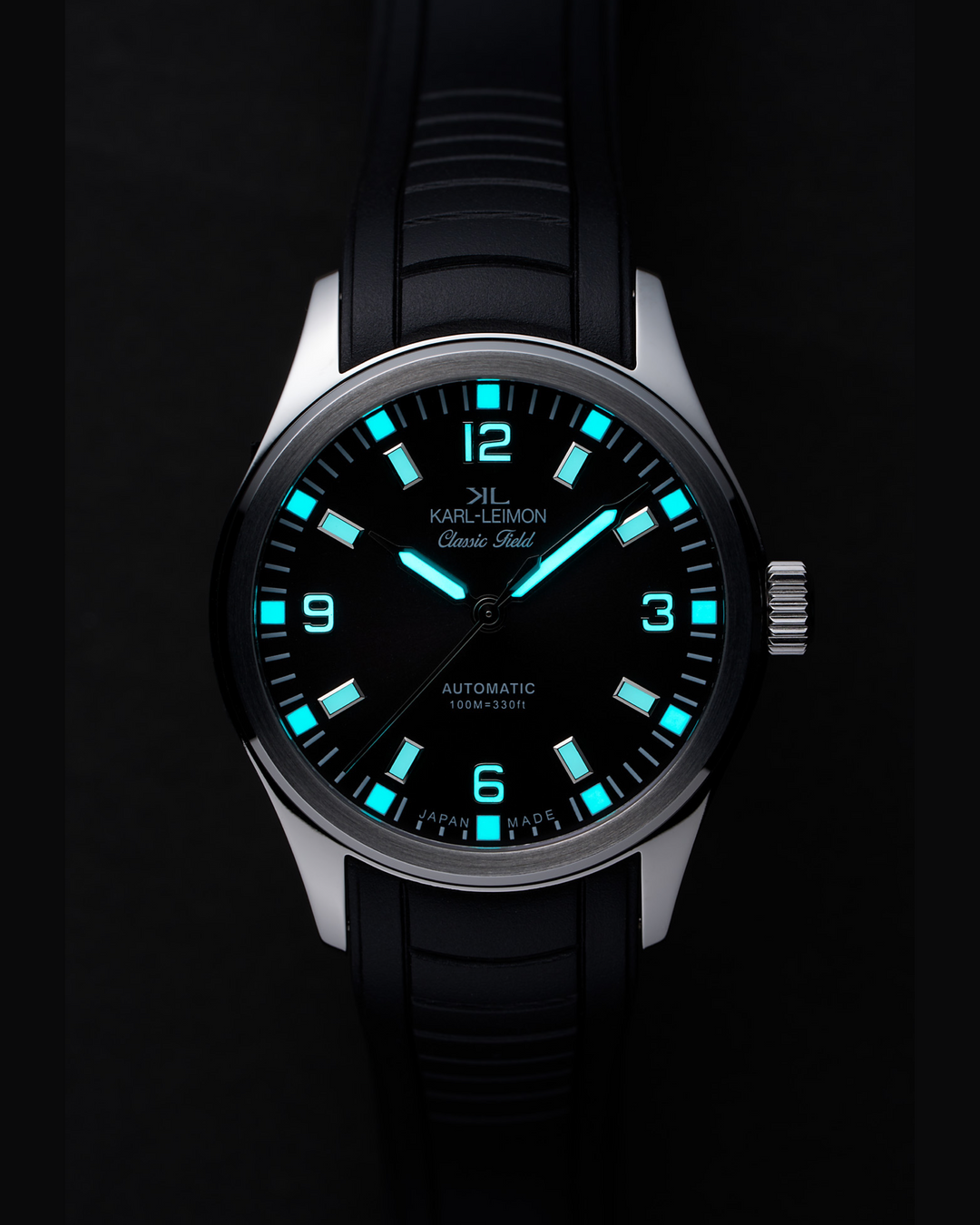 Applied Indices Black - KARL-LEIMON Watches Applied Indices Black - KARL-LEIMON Watches