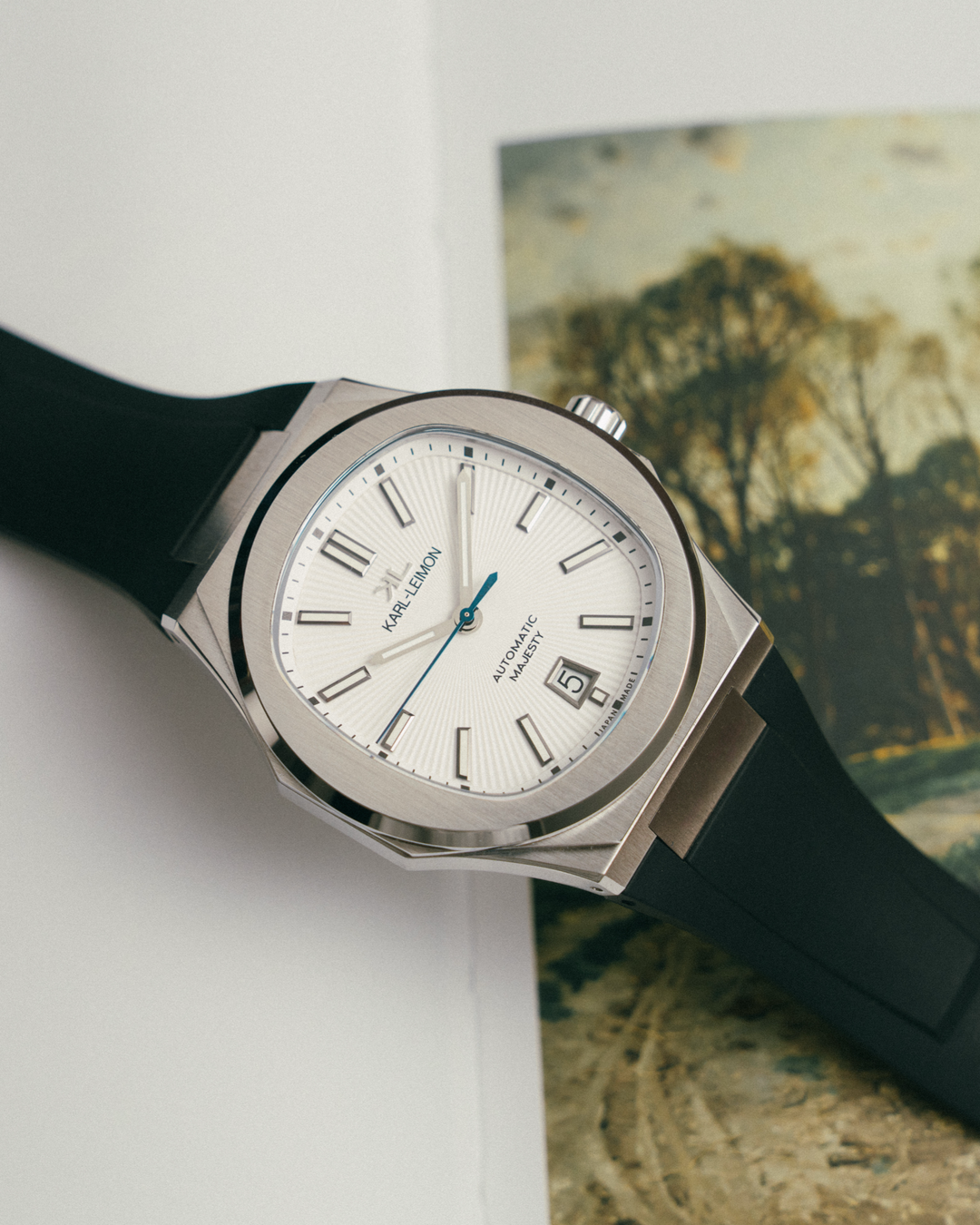 3Hands Date Fuji White - KARL-LEIMON Watches