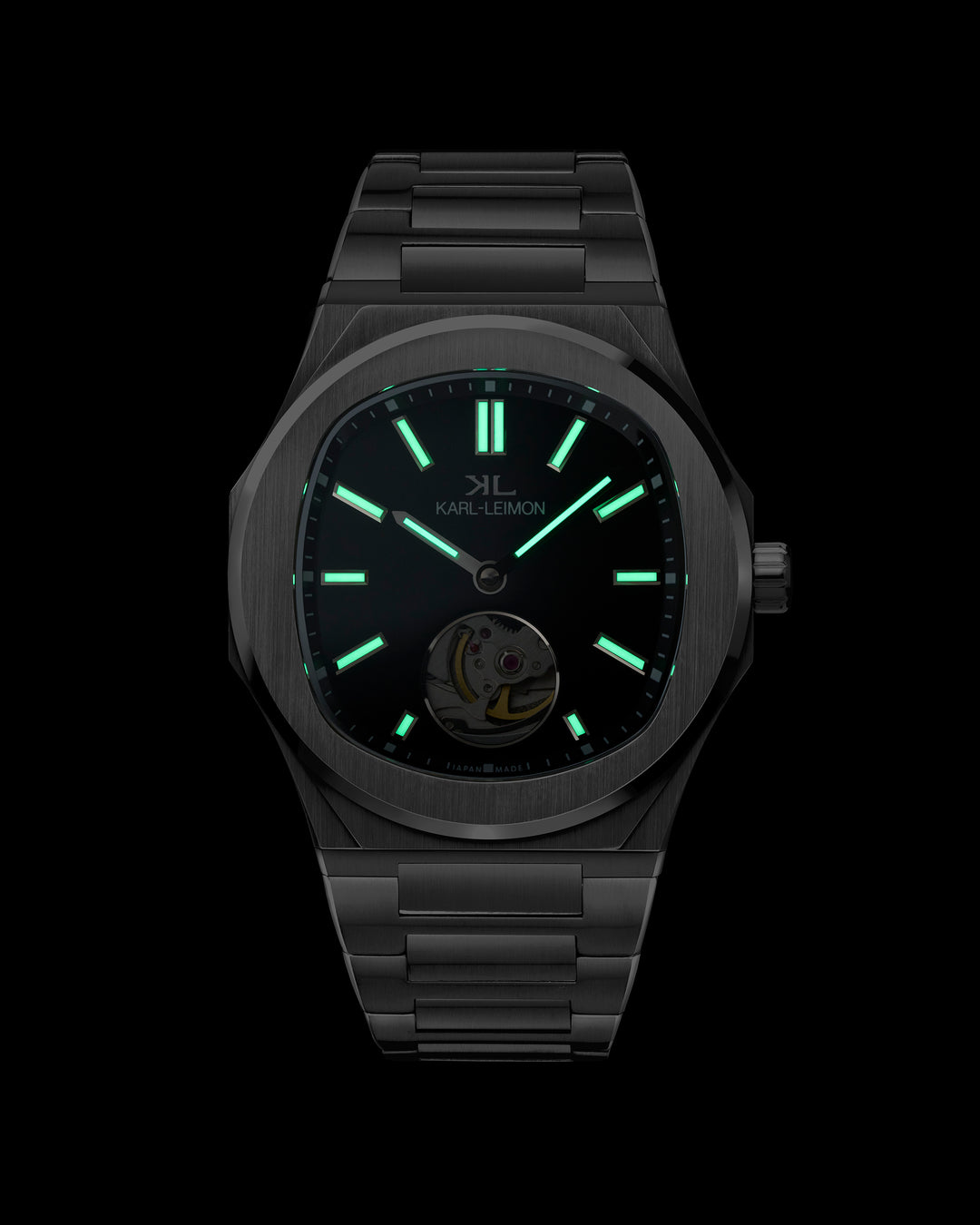 Open Heart Lacquer Black - KARL-LEIMON Watches