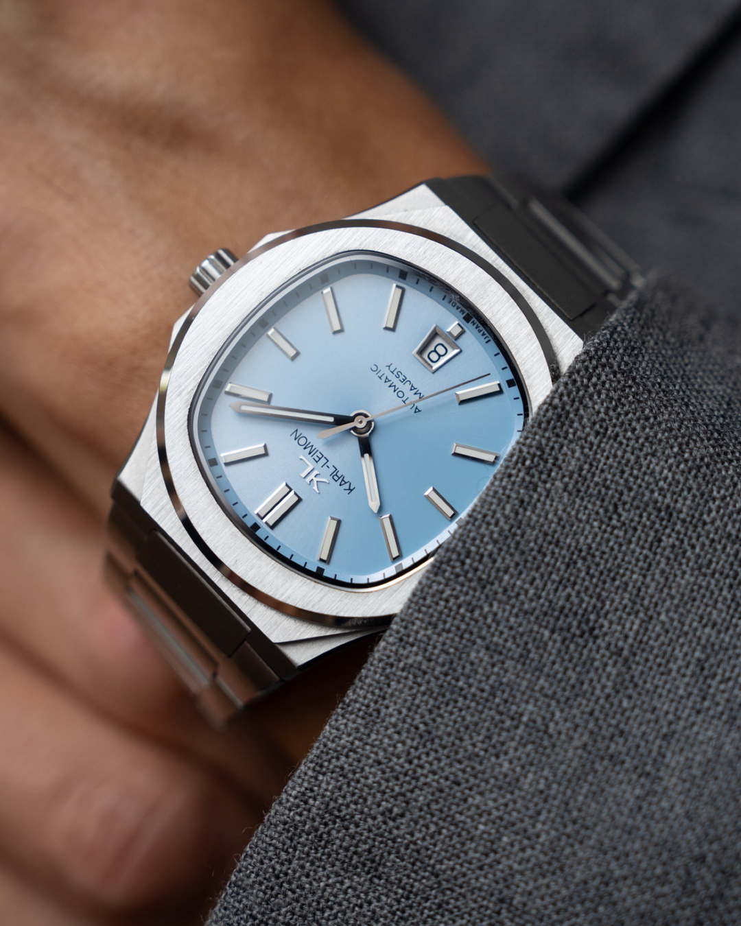3Hands Date ICE BLUE - KARL-LEIMON Watches 3Hands Date ICE BLUE - KARL-LEIMON Watches