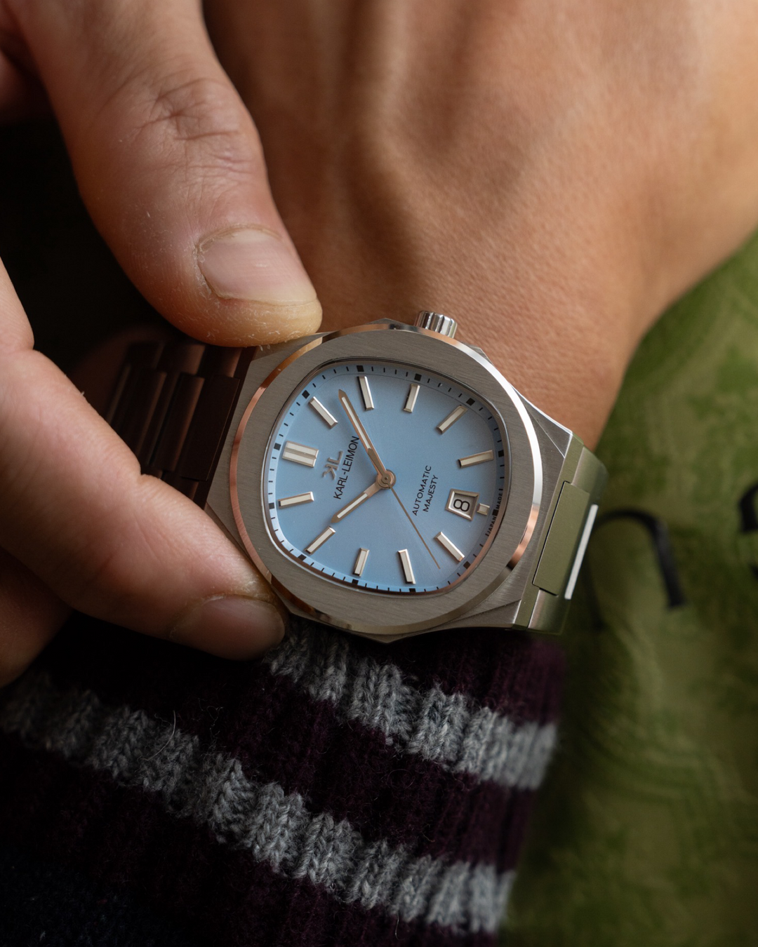 3Hands Date ICE BLUE - KARL-LEIMON Watches 3Hands Date ICE BLUE - KARL-LEIMON Watches