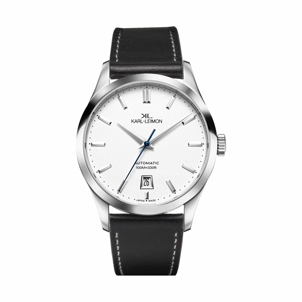3Hands Date WHITE Heat Treated Blue Hands