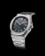 3Hands Mother Of Pearl Black - KARL-LEIMON Watches