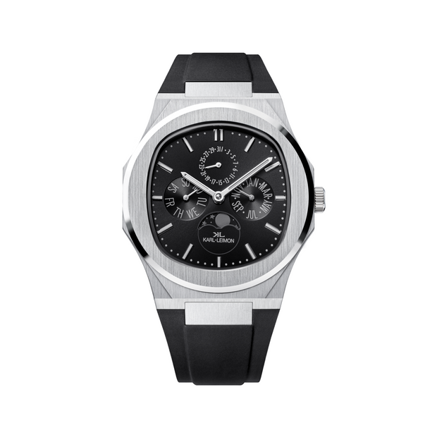 Triple Calendar Moonphase BLACK - KARL-LEIMON Watches Triple Calendar Moonphase BLACK - KARL-LEIMON Watches
