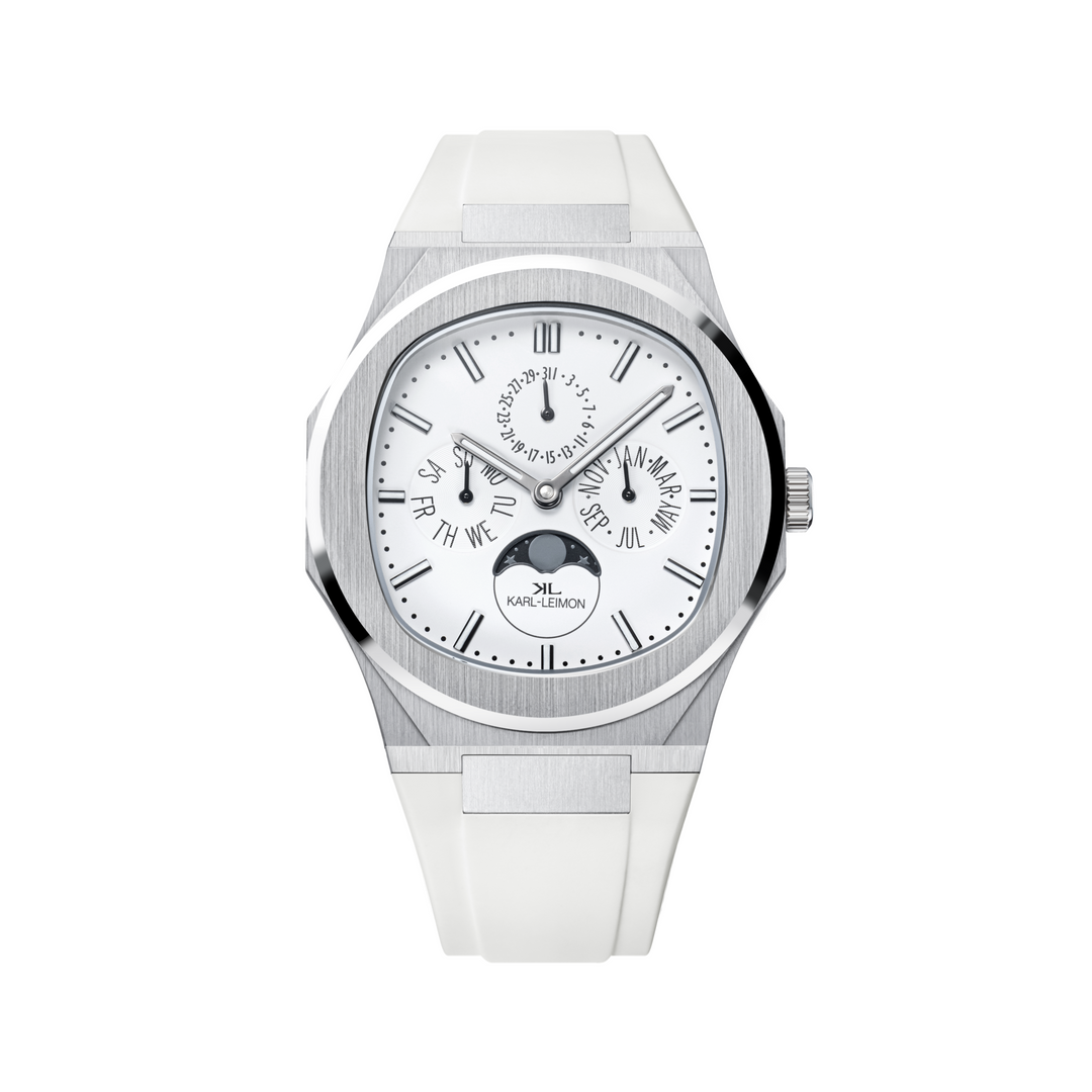 Triple Calendar Moonphase WHITE - KARL-LEIMON Watches Triple Calendar Moonphase WHITE - KARL-LEIMON Watches