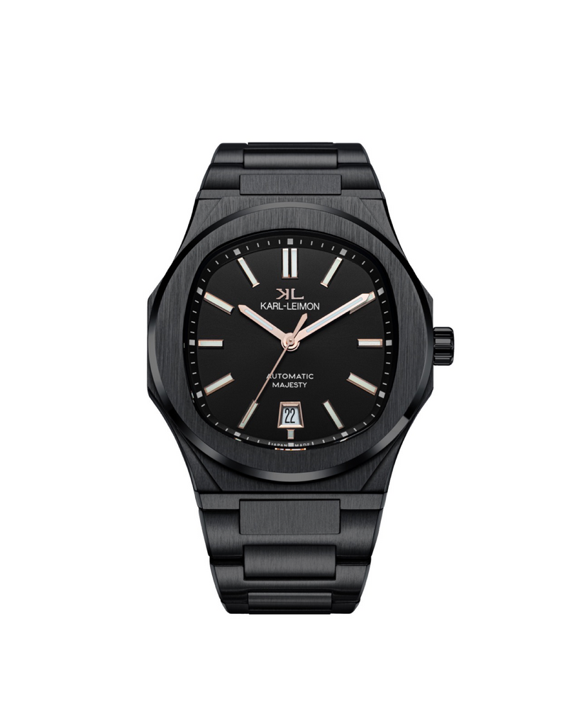3Hands Date LIMITED BLACK - KARL-LEIMON Watches