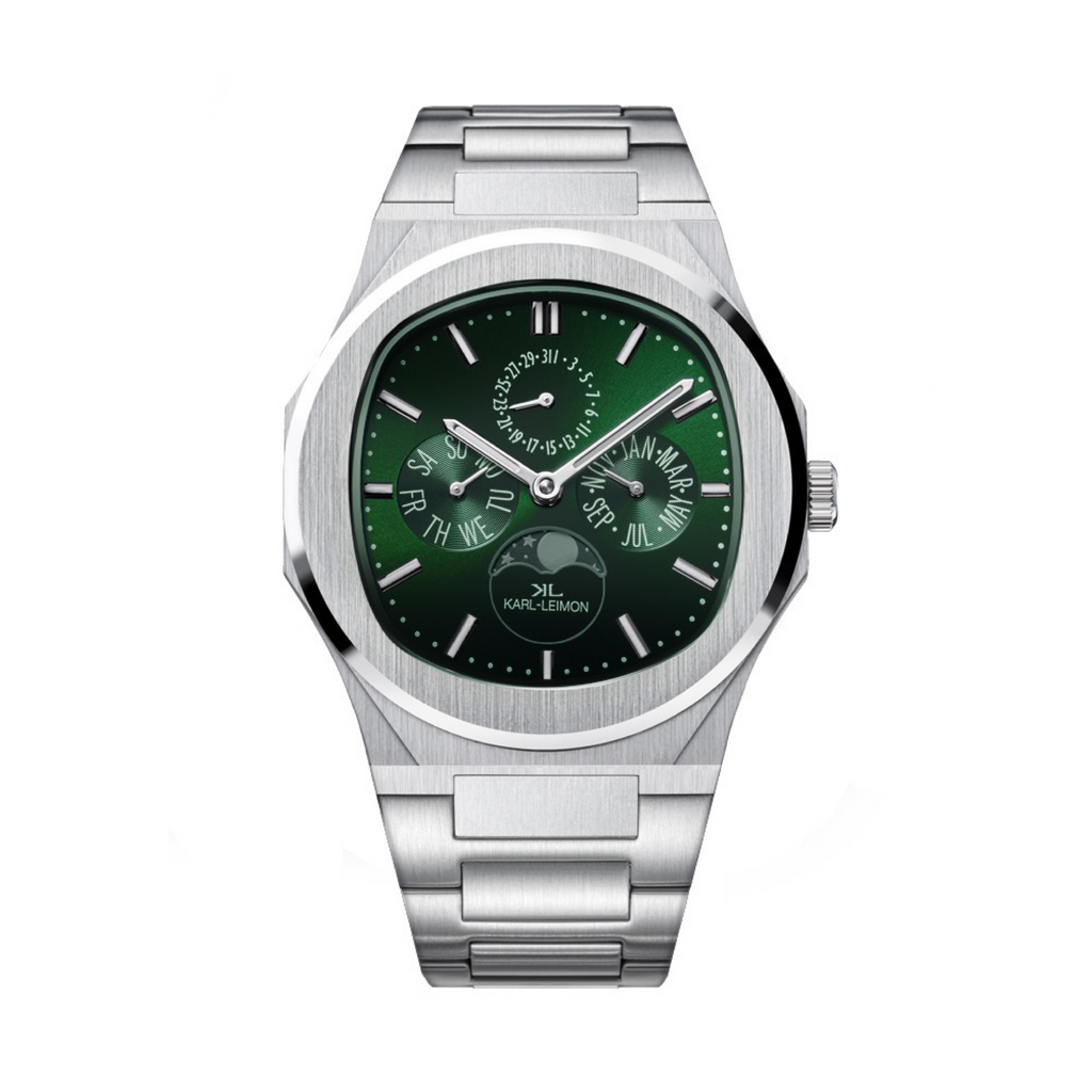 Triple Calendar Moonphase LIMITED GREEN - KARL-LEIMON Watches