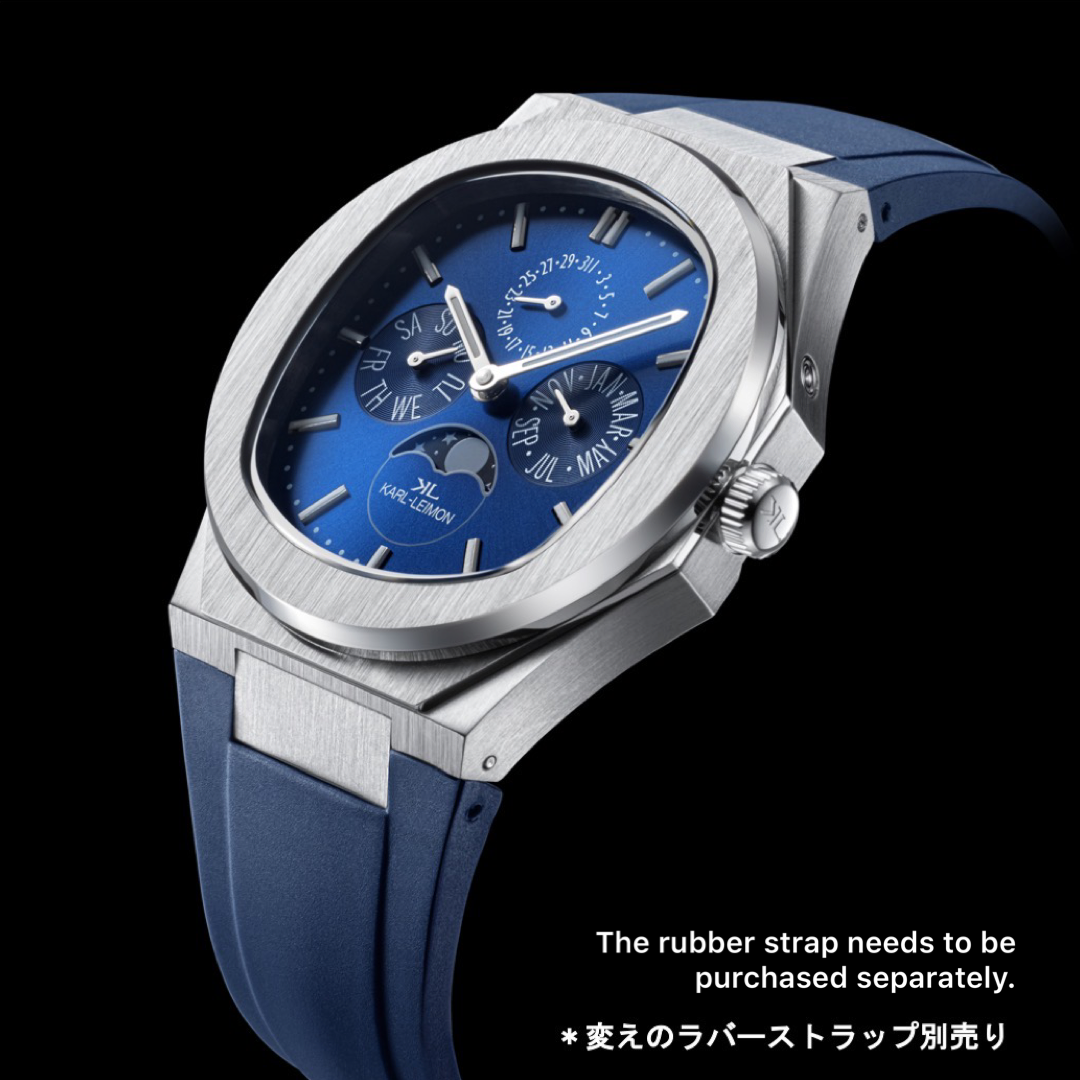 未使用】カルレイモン マジェスティ ブルー トリプルカレンダー 別ラバーベルト付 Triple Calendar Moonphase BLUE - KARL-LEIMON Watches