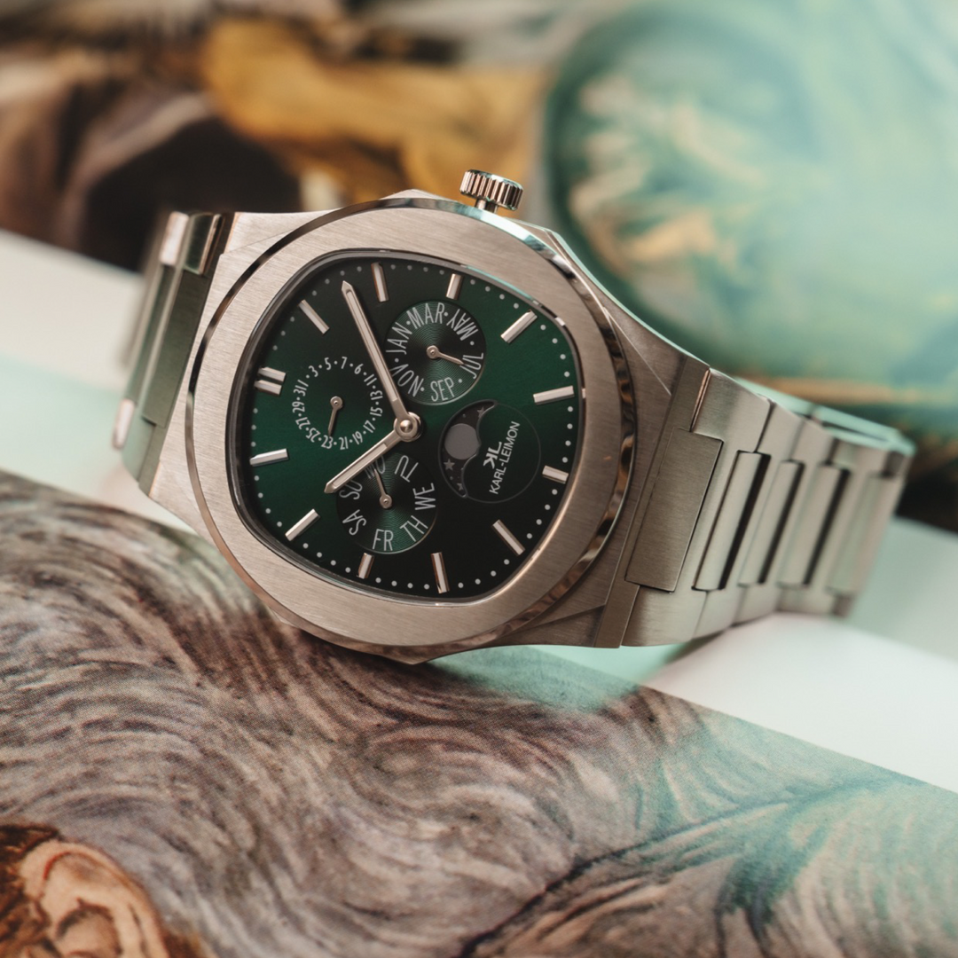 Triple Calendar Moonphase LIMITED GREEN - KARL-LEIMON Watches