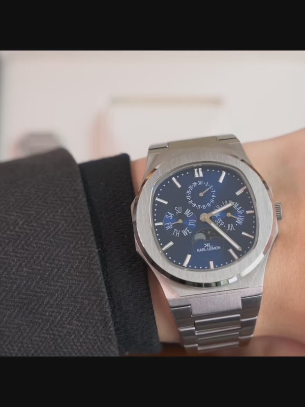 Triple Calendar Moonphase BLUE