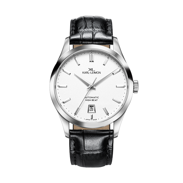 3Hands Date Automatic WHITE - KARL-LEIMON Watches