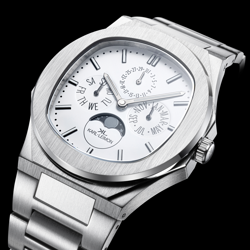 Triple Calendar Moonphase WHITE - KARL-LEIMON Watches Triple Calendar Moonphase WHITE - KARL-LEIMON Watches