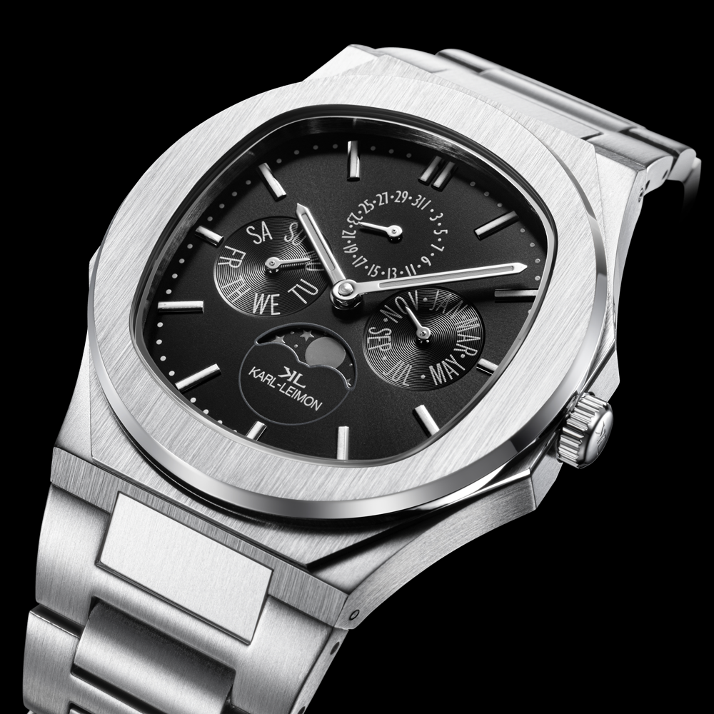 Triple Calendar Moonphase BLACK - KARL-LEIMON Watches Triple Calendar Moonphase BLACK - KARL-LEIMON Watches