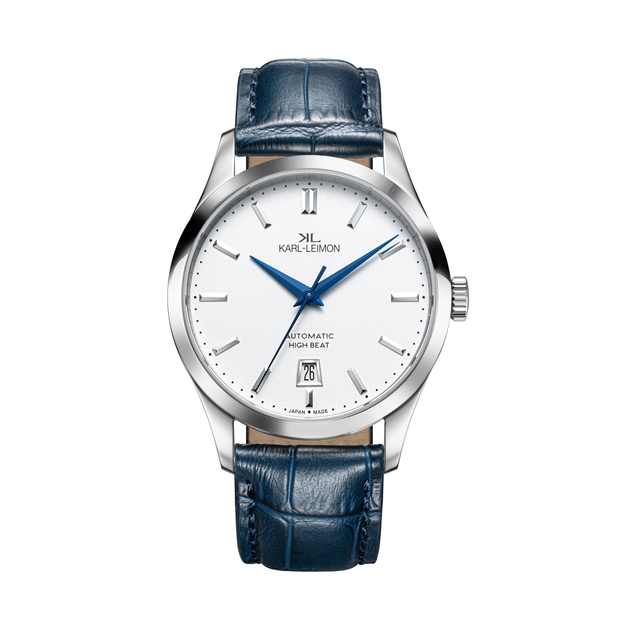 3Hands Date Automatic LIMITED WHITE BLUE HANDS