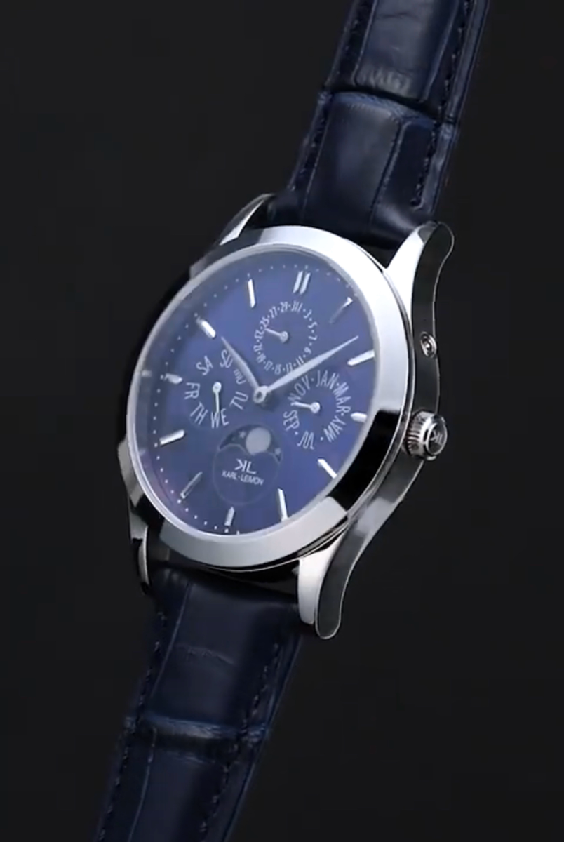 KARL-LEIMON 時計 KARL-LEIMON]カルレイモンStainless Steel with Blue Dial