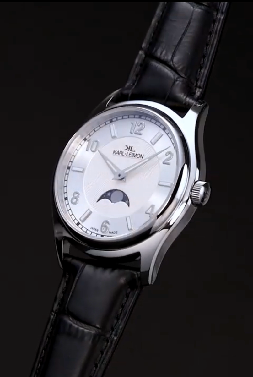 ロ*ル様 KARL-LEIMON ホワイトダイヤル レザーベルト 時計 Single Moonphase WHITE - KARL-LEIMON Watches
