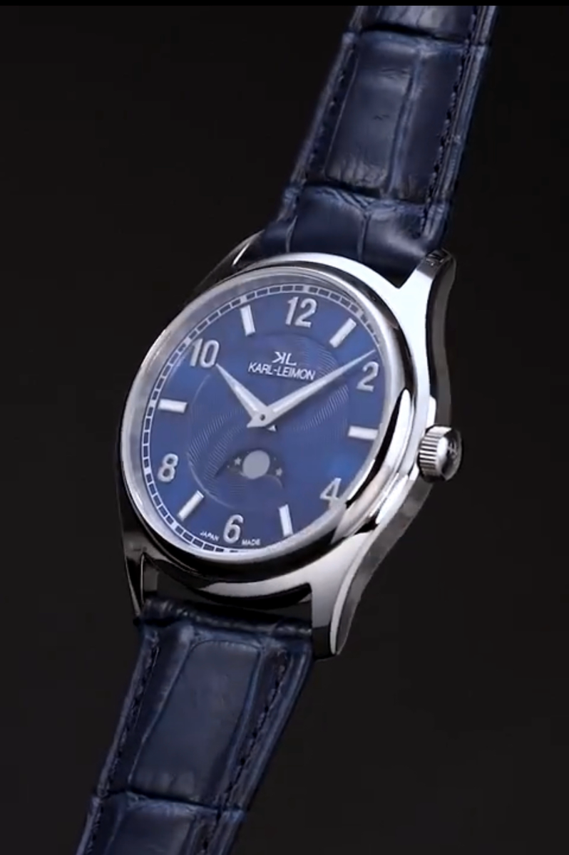 Single Moonphase BLUE - KARL-LEIMON Watches