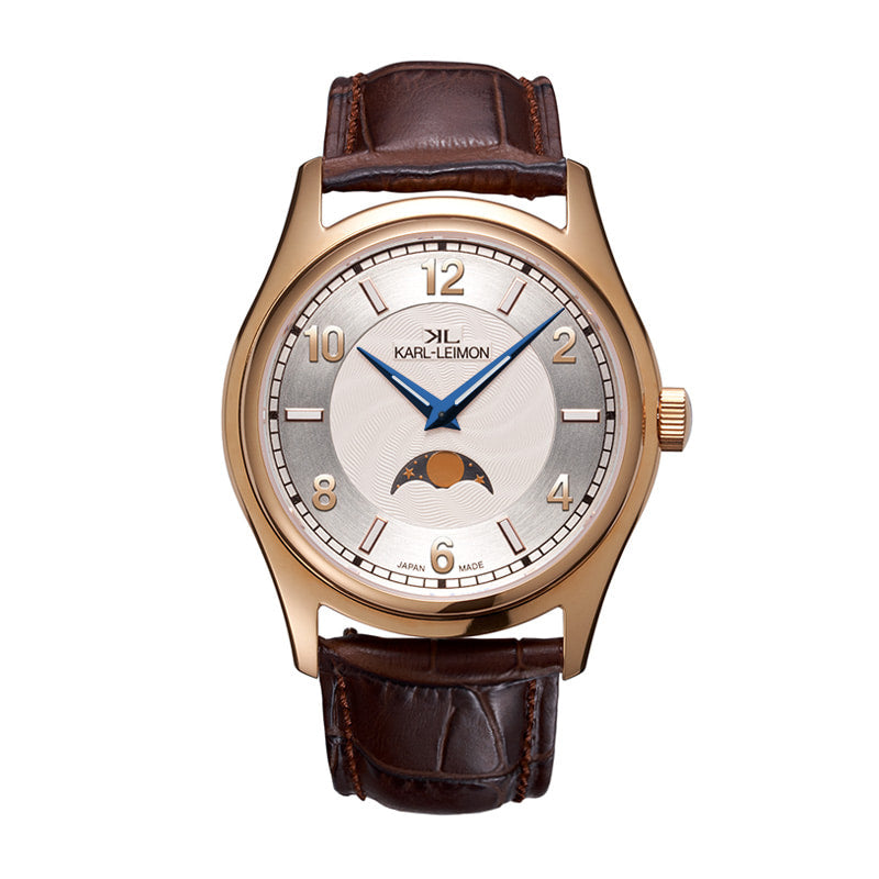 Single Moonphase LIMITED GOLD IP WHITE BLUE HANDS - KARL 