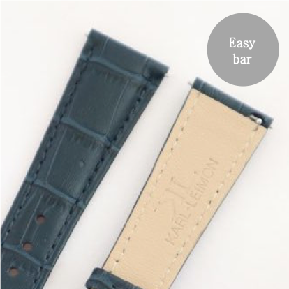 Blue Leather Gold Strap