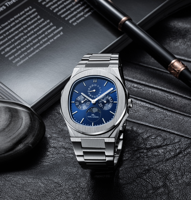 Triple Calendar Moonphase BLUE