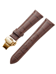 Brown Leather Gold Strap D-Buckle