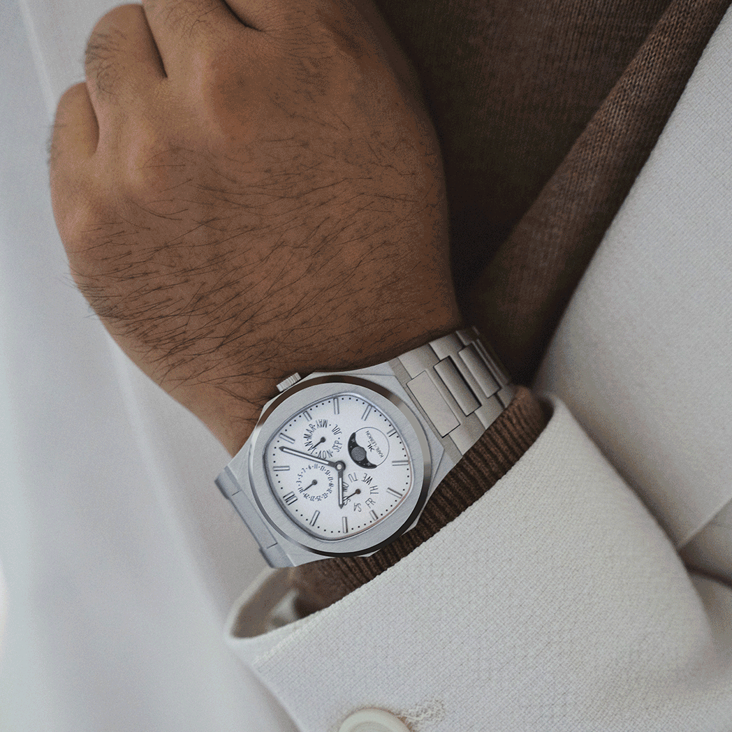 Triple Calendar Moonphase WHITE - KARL-LEIMON Watches Triple Calendar Moonphase WHITE - KARL-LEIMON Watches