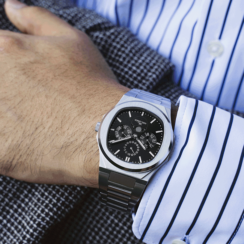 Triple Calendar Moonphase BLACK - KARL-LEIMON Watches Triple Calendar Moonphase BLACK - KARL-LEIMON Watches