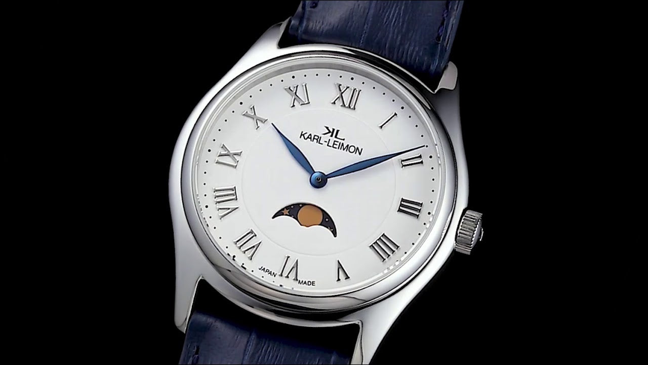 ロ*ル様 KARL-LEIMON ホワイトダイヤル レザーベルト 時計 Single Moonphase WHITE BLUE HANDS - KARL-LEIMON Watches